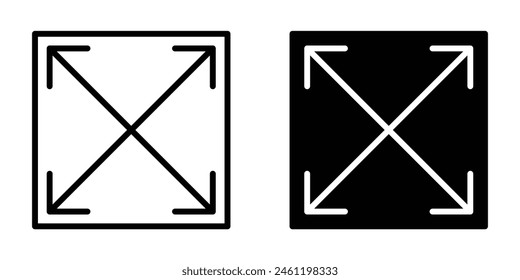 Bildschirmanpassung-Symbolsatz. Größe des Symbols ändern Anzeige-Emblem maximieren. Screen Scaling Button.