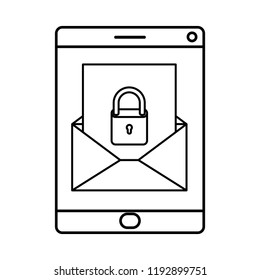 screen alarm message with padlock on isolated icon