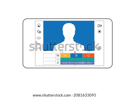 Screen app video editing  on Smartphone for content creator.