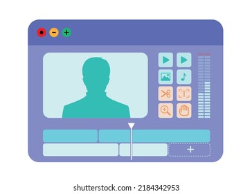 Screen  Application  Video Editing For Editors. Post Production Timeline Editing. Video Timeline Display.