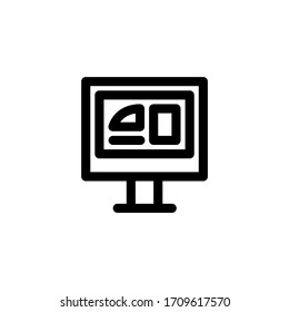 Bildschirmhintergrundsymbol einzeln auf Weiß. Leitbild der Benutzeroberfläche
