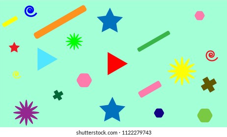 Screen background: a set of colorful geometric shapes