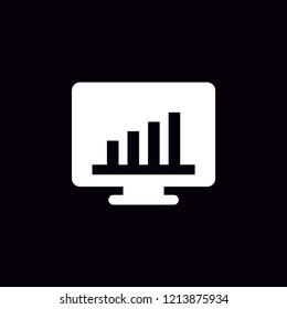 Screen with bars graph vector icon