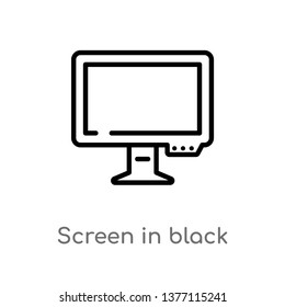 screen in black vector line icon. Simple element illustration. screen in black outline icon from tools and utensils concept. Can be used for web and mobile