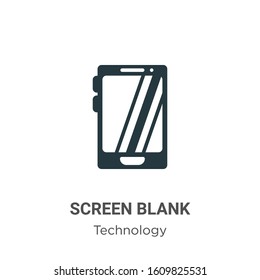 Screen blank glyph icon vector on white background. Flat vector screen blank icon symbol sign from modern technology collection for mobile concept and web apps design.