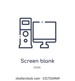 screen blank icon from technology outline collection. Thin line screen blank icon isolated on white background.