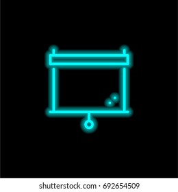 Screen blue glowing neon ui ux icon. Glowing sign logo vector