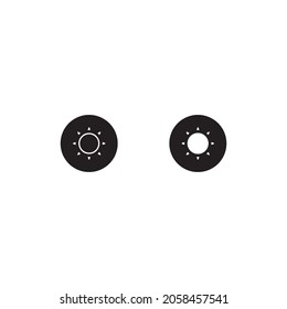 Screen Brightness Button Icon Vector. Sun Symbols