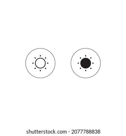 Screen Brightness Button Icon Vector in Flat Style