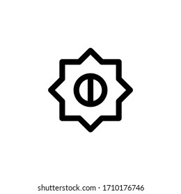 Screen Brightness and and Contrast Icon, einzeln auf weiß. Leitbild der Benutzeroberfläche
