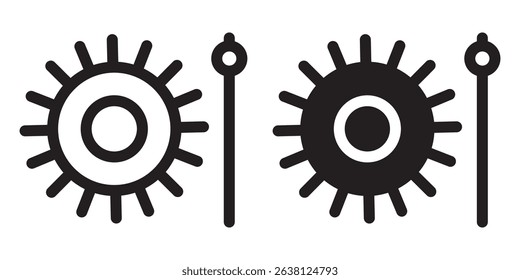 Screen brightness level icon. Day and night slider level control. Brightness contrast on white background. Vector elements.