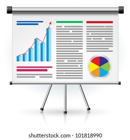 The screen with the business schedule. Illustration on white background