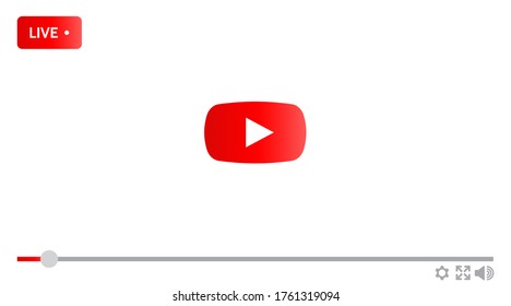 Screen, button interface. video player template. web and mobile app page. Vector illustration