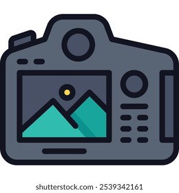 screen camera icon illustration for web, app, presentation, infogaphics or etc