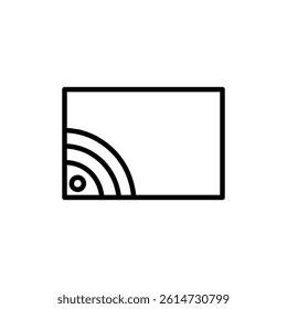 Screen cast icon black and white vector sign