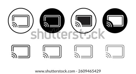 Screen cast icon Line Art Logo set