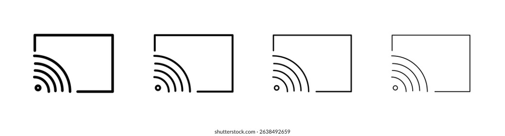 Screen cast icon Outline sign symbol set