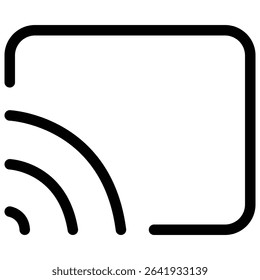 Screen cast icon Thin line vector design