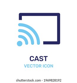 Screen cast icon vector illustration for web site or mobile app.