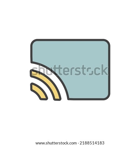 screen cast icon vector illustration logo template for many purpose. Isolated on white background. full color cartoon