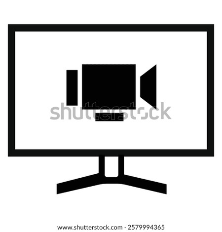 Screen cast icon vector illustration with white background.