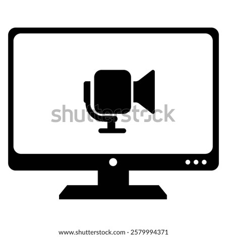 Screen cast icon vector illustration with white background.