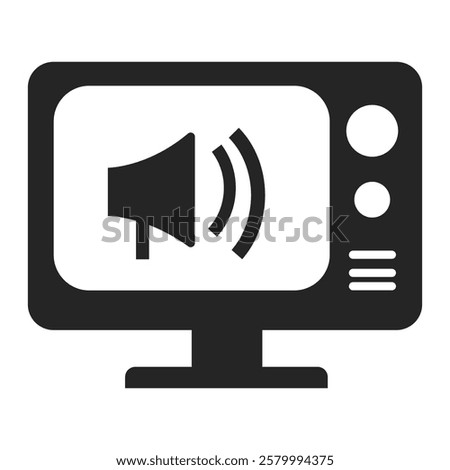 Screen cast icon vector illustration with white background.