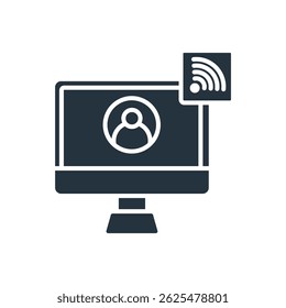 Iconos del molde de la pantalla aislados en el fondo blanco. Diseño de estilo plano