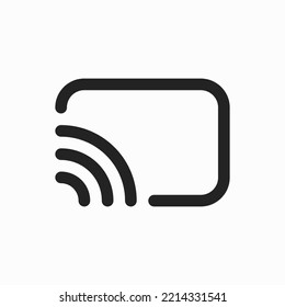 Screen Cast Mirorring Icon Black Icon Isolated White Background Illustration Outline Vector
