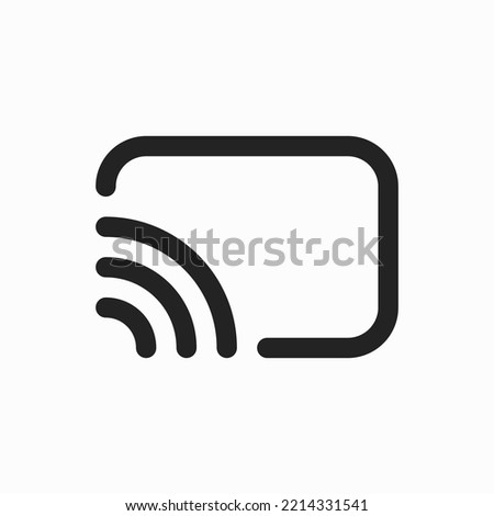 Screen Cast Mirorring Icon Black Icon Isolated White Background Illustration Outline Vector