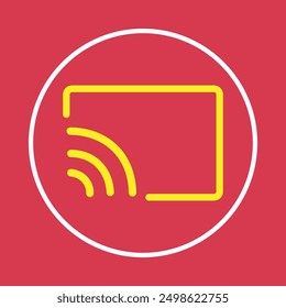 Screen cast trendy icon attracting abstract vector illustration colorful artwork design