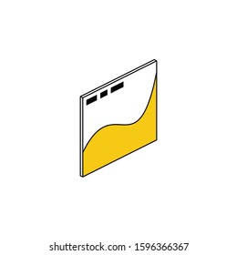 Screen chart. Vector line, 3d stroke isometric, color web icon, new flat style. Creative illustration design, abstract idea for infographics.
