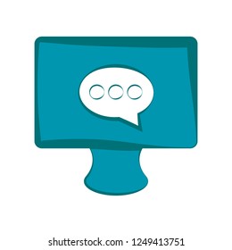 Screen with chat bubble. Vector illustration design