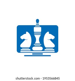 Screen Chess logo design vector illustration, Creative Chess logo design concept template, symbols icons