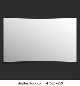 The screen in the cinema with a dark wall.  3D cinema screen vector illustration