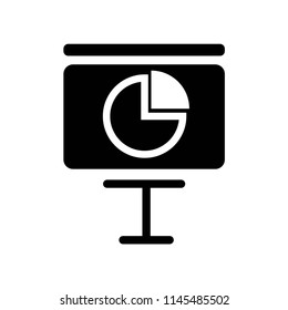 Screen with circular graphic of business icon vector icon. Simple element illustration. Screen with circular graphic of business symbol design. Can be used for web and mobile.
