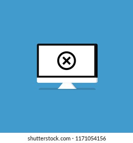 Screen. Click button NO. Vector icon illustraion flat design 