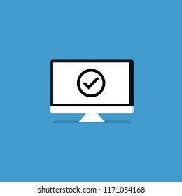 Screen. Click button OK. Vector icon illustraion flat design 