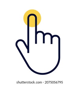 Screen clicking vector icon for your business.