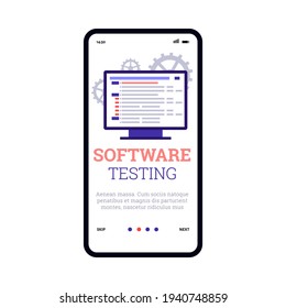 Screen with code testing or debugging of application or software.