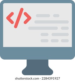 screen coding Vector illustration on a transparent background.Premium quality symbols. Line Color vector icon for concept and graphic design.