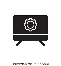 Screen with cogwheel icon design. vector illustration