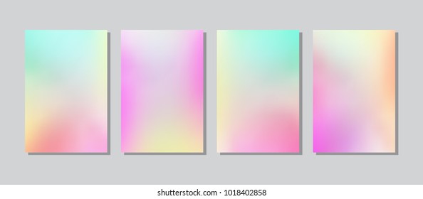 Screen colorful gradient set with modern abstract backgrounds. Color fluid cover for poster, banner, flyer and presentation. Trendy soft colour. Template with screen gradient set. Vector illustration.