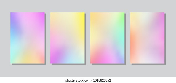 Screen colorful gradient set with modern abstract backgrounds. Color fluid cover for poster, banner, flyer and presentation. Trendy soft colour. Template with screen gradient set. Vector illustration.