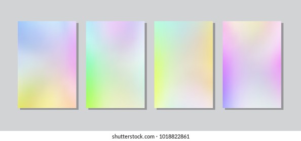 Screen colorful gradient set with modern abstract backgrounds. Color fluid cover for poster, banner, flyer and presentation. Trendy soft colour. Template with screen gradient set. Vector illustration.