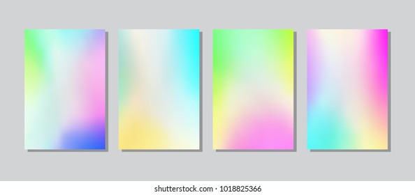 Screen colorful gradient set with modern abstract backgrounds. Color fluid cover for poster, banner, flyer and presentation. Trendy soft colour. Template with screen gradient set. Vector illustration.