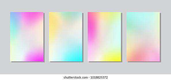 Screen colorful gradient set with modern abstract backgrounds. Color fluid cover for poster, banner, flyer and presentation. Trendy soft colour. Template with screen gradient set. Vector illustration.
