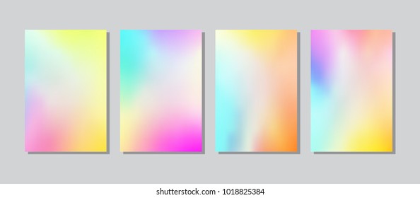 Screen colorful gradient set with modern abstract backgrounds. Color fluid cover for poster, banner, flyer and presentation. Trendy soft colour. Template with screen gradient set. Vector illustration.