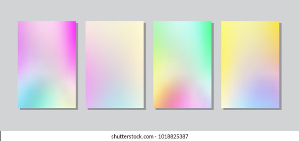Screen colorful gradient set with modern abstract backgrounds. Color fluid cover for poster, banner, flyer and presentation. Trendy soft colour. Template with screen gradient set. Vector illustration.