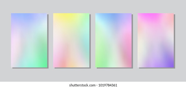 Screen colorful gradient set with modern abstract backgrounds. Color fluid cover for poster, banner, flyer and presentation. Trendy soft colour. Template with screen gradient set. Vector illustration.